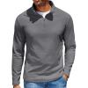 COOFANDY Quarter Zip Pullover Men Long Sleeve Sweatshirts for Men Fleece Sweater Fall(Light Grey)