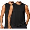 COOFANDY Sleeveless Muscle Shirts for Men Dry Fit Workout Gym Tank Tops Summer Swim Beach Shirt(Black/Black)