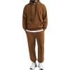 COOFANDY Sweatsuits for Men 2 Piece Tracksuit Casual Athletic Jogging Suit Hooded Set(Brown)