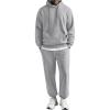 COOFANDY Sweatsuits for Men 2 Piece Tracksuit Casual Athletic Jogging Suit Hooded Set(Light Grey)