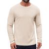 COOFANDY Thermal Shirts for Men Heavyweight Long Sleeve T Shirt Casual Basic Shirts Stretch Crew Neck Undershirts(Beige)