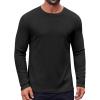 COOFANDY Thermal Shirts for Men Heavyweight Long Sleeve T Shirt Casual Basic Shirts Stretch Crew Neck Undershirts(Black)