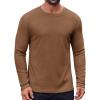 COOFANDY Thermal Shirts for Men Heavyweight Long Sleeve T Shirt Casual Basic Shirts Stretch Crew Neck Undershirts(Brown)