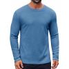 COOFANDY Thermal Shirts for Men Heavyweight Long Sleeve T Shirt Casual Basic Shirts Stretch Crew Neck Undershirts(Deep Blue)