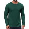 COOFANDY Thermal Shirts for Men Heavyweight Long Sleeve T Shirt Casual Basic Shirts Stretch Crew Neck Undershirts(Green)