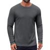 COOFANDY Thermal Shirts for Men Heavyweight Long Sleeve T Shirt Casual Basic Shirts Stretch Crew Neck Undershirts(Grey)
