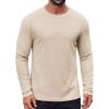 COOFANDY Thermal Shirts for Men Heavyweight Long Sleeve T Shirt Casual Basic Shirts Stretch Crew Neck Undershirts(Khaki)