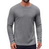 COOFANDY Thermal Shirts for Men Heavyweight Long Sleeve T Shirt Casual Basic Shirts Stretch Crew Neck Undershirts(Light Grey)