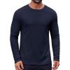 COOFANDY Thermal Shirts for Men Heavyweight Long Sleeve T Shirt Casual Basic Shirts Stretch Crew Neck Undershirts(Navy Blue)