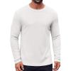 COOFANDY Thermal Shirts for Men Heavyweight Long Sleeve T Shirt Casual Basic Shirts Stretch Crew Neck Undershirts(White)