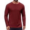 COOFANDY Thermal Shirts for Men Heavyweight Long Sleeve T Shirt Casual Basic Shirts Stretch Crew Neck Undershirts(Wine Red)