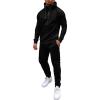 COOFANDY Tracksuit Mens with Zipper Pockets Full Zip Hoodie Sweatsuit 2 Pieces Running Jogging Sports Casual Sweat Suits(A-black)