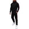 COOFANDY Tracksuit Mens with Zipper Pockets Full Zip Hoodie Sweatsuit 2 Pieces Running Jogging Sports Casual Sweat Suits(B-black)