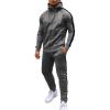 COOFANDY Tracksuit Mens with Zipper Pockets Full Zip Hoodie Sweatsuit 2 Pieces Running Jogging Sports Casual Sweat Suits(Dark Grey Textile)