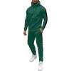 COOFANDY Tracksuit Mens with Zipper Pockets Full Zip Hoodie Sweatsuit 2 Pieces Running Jogging Sports Casual Sweat Suits(Green)