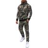 COOFANDY Tracksuit Mens with Zipper Pockets Full Zip Hoodie Sweatsuit 2 Pieces Running Jogging Sports Casual Sweat Suits(Green Camo)