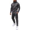 COOFANDY Tracksuit Mens with Zipper Pockets Full Zip Hoodie Sweatsuit 2 Pieces Running Jogging Sports Casual Sweat Suits(Grey)