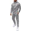 COOFANDY Tracksuit Mens with Zipper Pockets Full Zip Hoodie Sweatsuit 2 Pieces Running Jogging Sports Casual Sweat Suits(Light Grey)