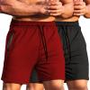 COOFANDY mens(2 Pack- Black/Red)