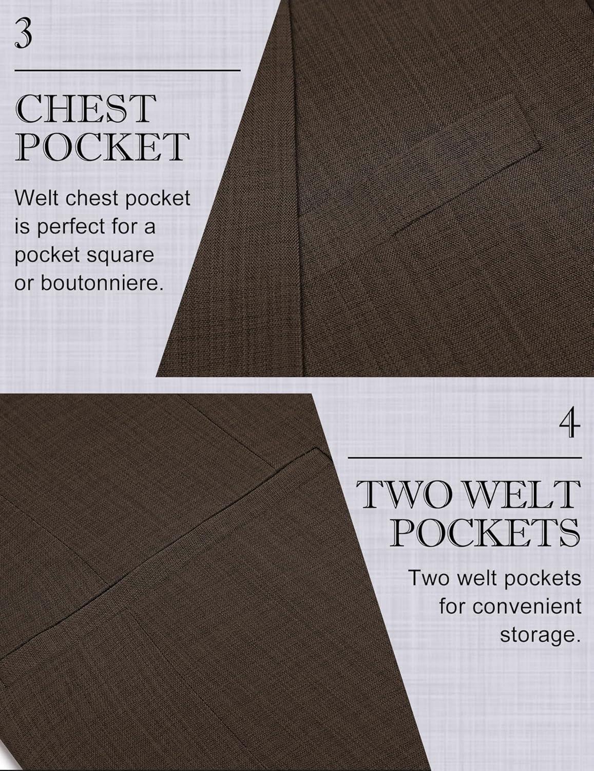 imageCOOFANDY Mens Casual Blazer Slim Fit Lightweight Sport Coat One Button Suit JacketDark Brown