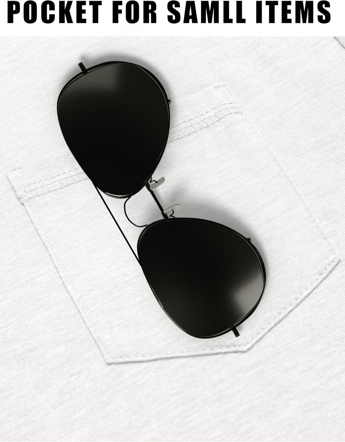 imageCOOFANDY Mens Casual Henley Shirts Short Sleeve Pocket TShirts Lightweight Button Henley Pullover Basic TeesWhite