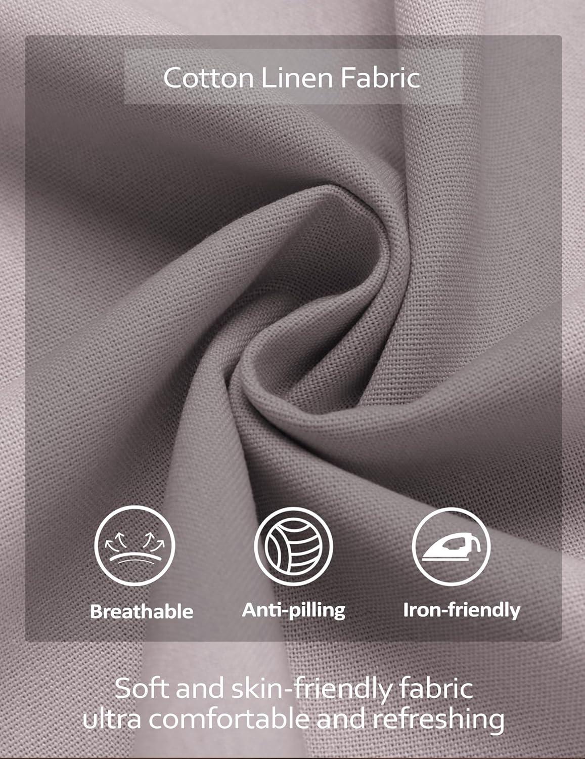 imageCOOFANDY Mens Casual Linen Pants Elastic Waist Drawstring Beach Summer Pants Lightweight Linen TrousersLight Gray