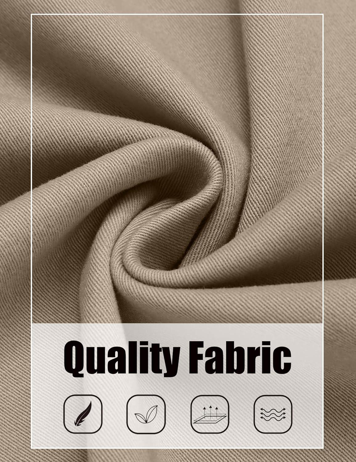 imageCOOFANDY Mens Cotton Cargo Pants Relaxed Fit Elastic Waist Casual Pants Stretch Work Cargo Pant with PocketsDark Khaki