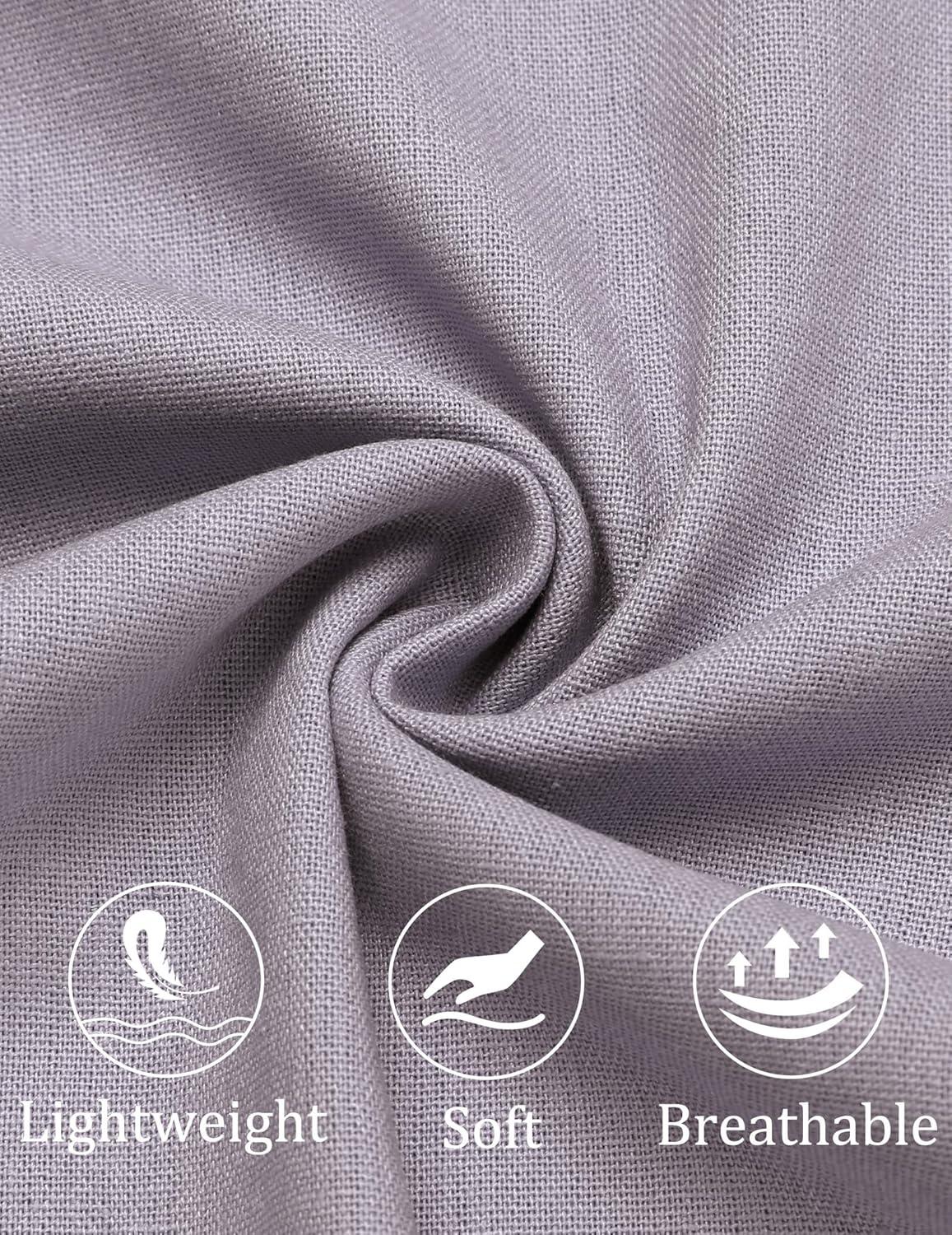 imageCOOFANDY Mens Cotton Linen Pants Elastic Waist Lightweight Casual Pants Relaxed Fit Yoga Beach Pants with Pockets02grey