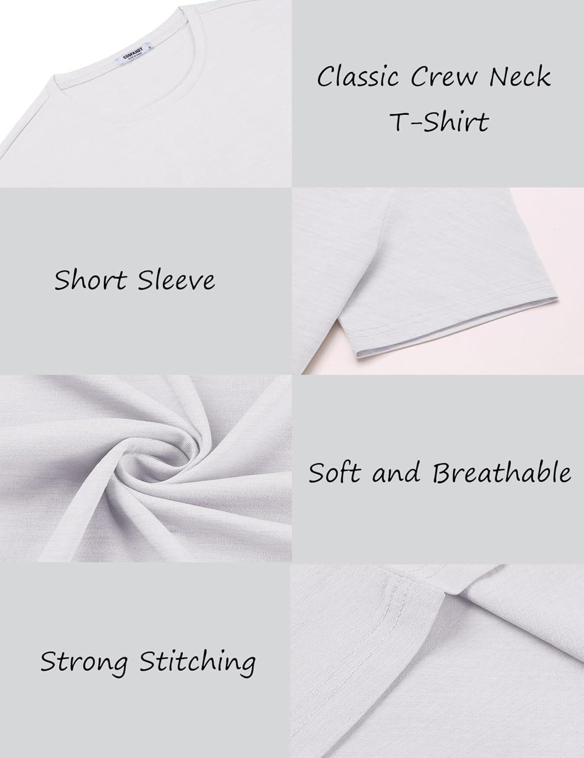 imageCOOFANDY Mens Crew Neck T Shirt Short Sleeve Casual Summer Basic Tee Slim Fit Workout TShirtYblackWhite2 Pack