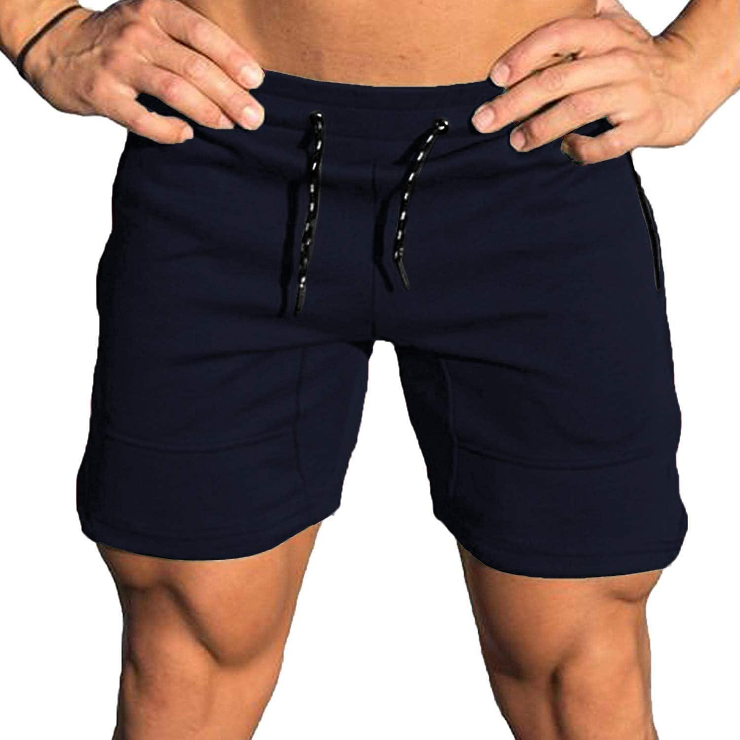 imageCOOFANDY Mens Gym Workout Shorts Athletic Training Shorts Fitted Weightlifting Bodybuilding Shorts with Zipper PocketsNavy Blue