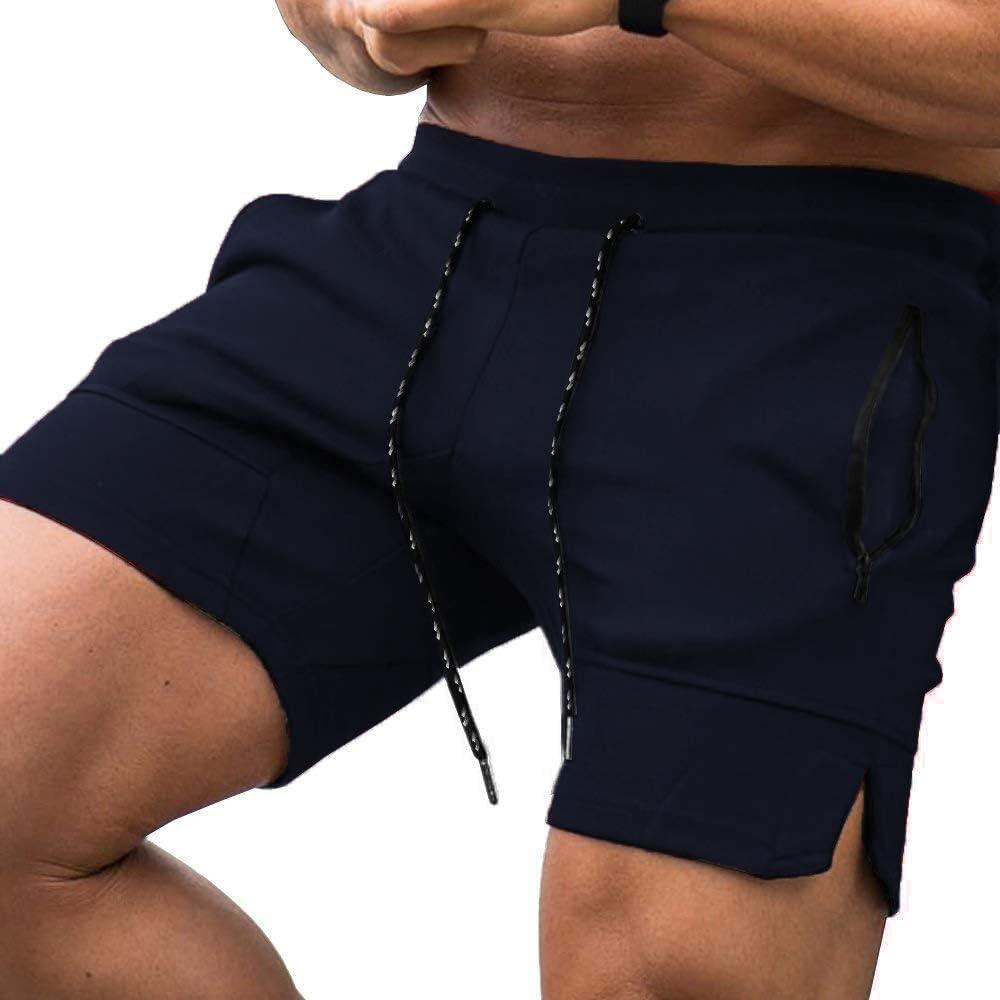 imageCOOFANDY Mens Gym Workout Shorts Athletic Training Shorts Fitted Weightlifting Bodybuilding Shorts with Zipper PocketsNavy Blue