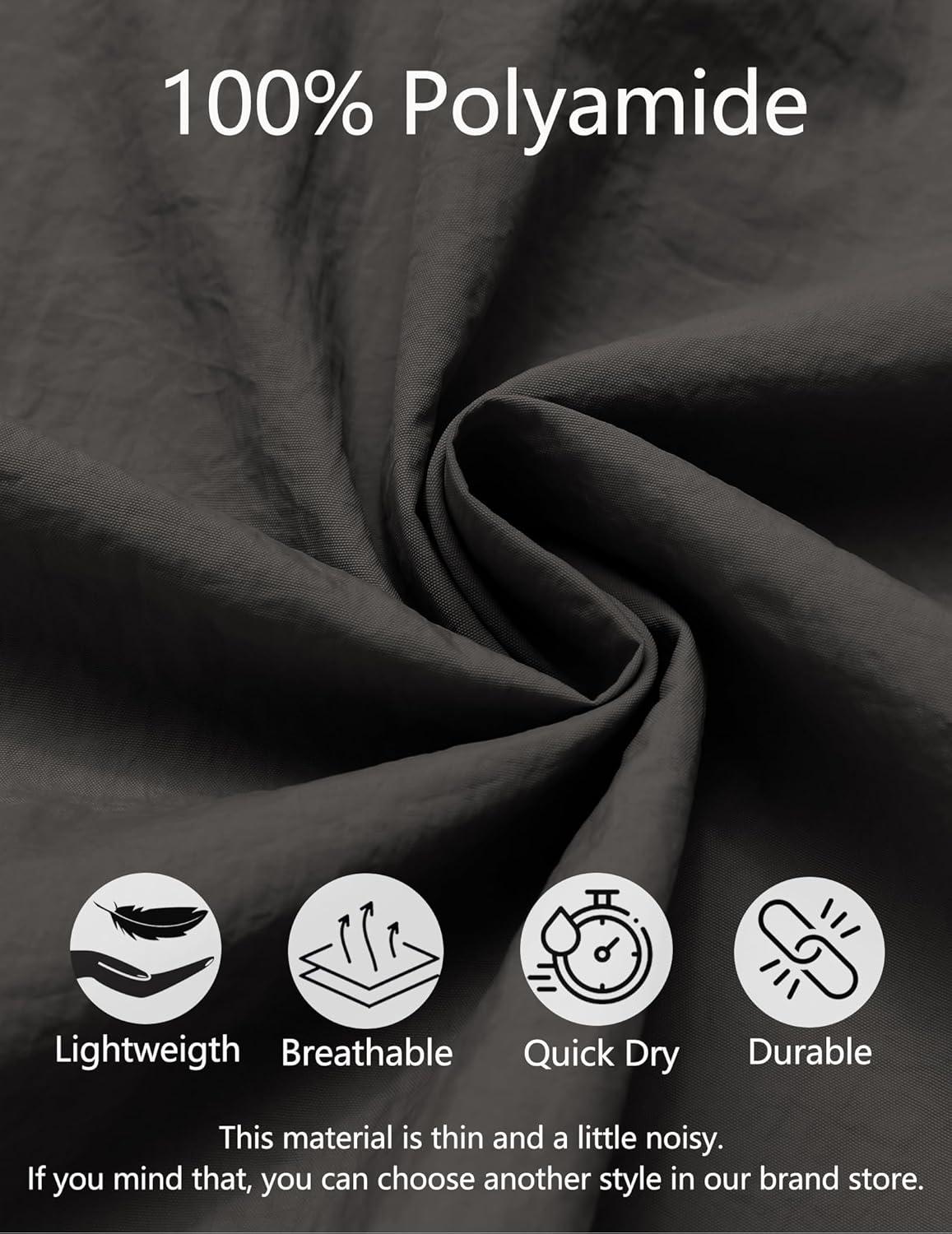 imageCOOFANDY Mens Summer Beach Shorts Lightweight Elastic Waist Drawstring Casual Shorts with PocketBlackDgrey