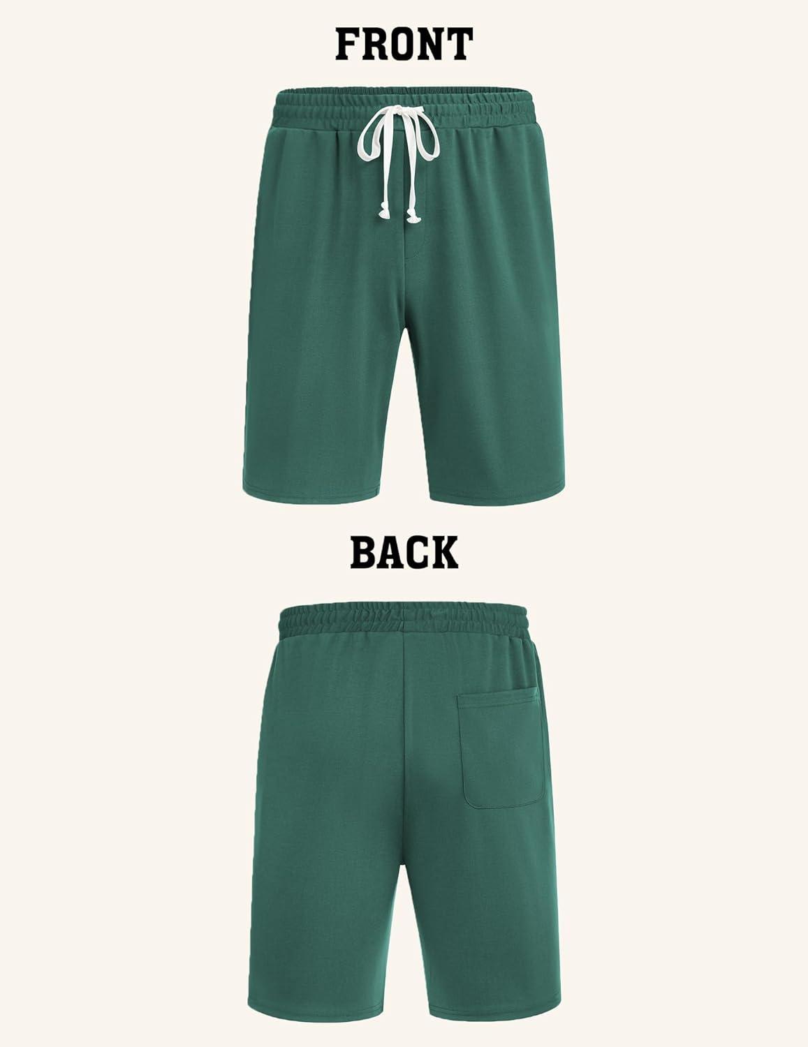 imageCOOFANDY Mens Sweat Shorts 9quot Drawstring Elastic Waist Gym Workout Shorts Casual Athletic Jogger Knit Shorts with PocketsTeal