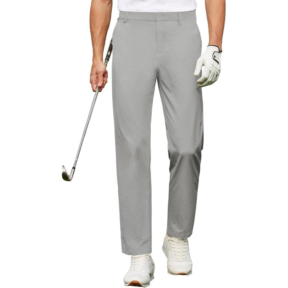 imageCOOFANDY Mens Casual Dress Work Pants Quick Dry Golf Fashion Pants with Pockets 36W32L Light Grey