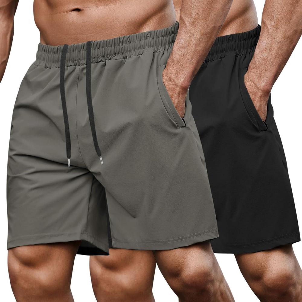 imageCOOFANDY Mens Gym ShortsBlack  Dark Grey