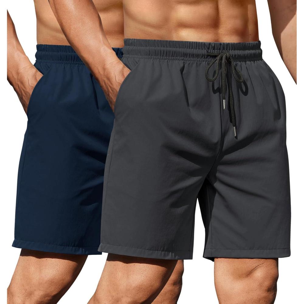 imageCOOFANDY Mens Gym ShortsDark GreyNavy Blue