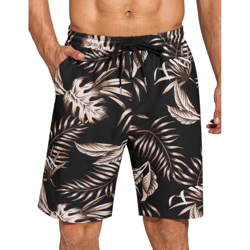 imageCOOFANDY Mens Summer Beach Shorts Lightweight Elastic Waist Drawstring Casual Shorts with PocketPat1