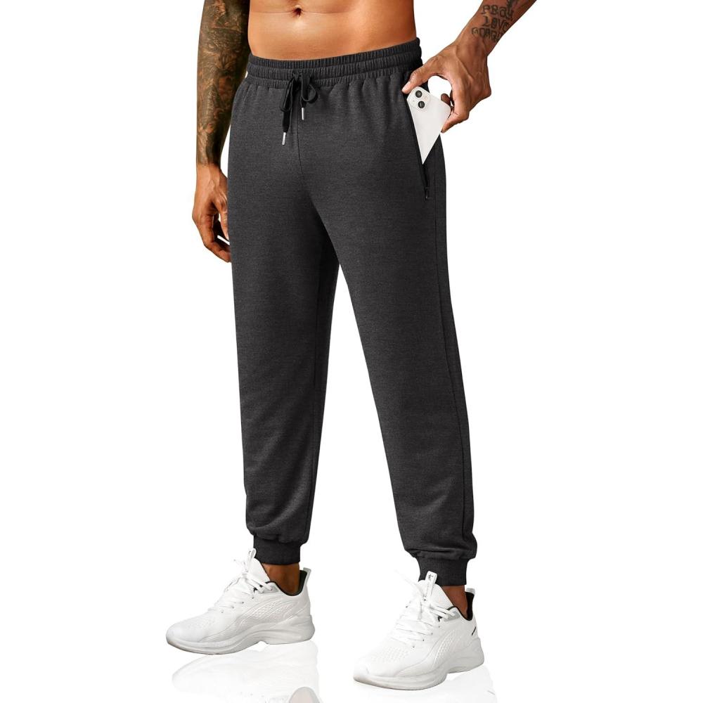 imageCOOFANDY Mens Sweatpants Joggers Workout Casual Athletic Gym Pants Lightweight Elastic Wasit Sweatpants with PocketsDark Grey