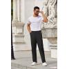 COOFANDY Men Casual Cotton Pants Classic Fit Stretch Chino Pant Flat Front Wrinkle-Free Pants(Black)
