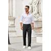 COOFANDY Men Casual Cotton Pants Classic Fit Stretch Chino Pant Flat Front Wrinkle-Free Pants(Black)