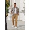 COOFANDY Men Casual Cotton Pants Classic Fit Stretch Chino Pant Flat Front Wrinkle-Free Pants(Khaki)