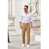 COOFANDY Men Casual Cotton Pants Classic Fit Stretch Chino Pant Flat Front Wrinkle-Free Pants(Khaki)