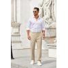 COOFANDY Men Casual Cotton Pants Classic Fit Stretch Chino Pant Flat Front Wrinkle-Free Pants(Light Khaki)