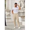 COOFANDY Men Casual Cotton Pants Classic Fit Stretch Chino Pant Flat Front Wrinkle-Free Pants(Light Khaki)