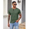 COOFANDY Men Casual Shirt Short Sleeve Summer Basic T Shirt Pocket Soild Tee Top(Army Green)