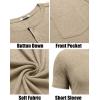 COOFANDY Men Casual Shirt Short Sleeve Summer Basic T Shirt Pocket Soild Tee Top(Khaki)