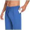 COOFANDY Men Cotton Yoga Pants Casual Sweatpants Jogger Open Bottom Lounge Pants with Pockets(Blue)