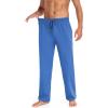 COOFANDY Men Cotton Yoga Pants Casual Sweatpants Jogger Open Bottom Lounge Pants with Pockets(Blue)
