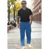 COOFANDY Men Cotton Yoga Pants Casual Sweatpants Jogger Open Bottom Lounge Pants with Pockets(Blue)