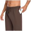 COOFANDY Men Cotton Yoga Pants Casual Sweatpants Jogger Open Bottom Lounge Pants with Pockets(Brown)